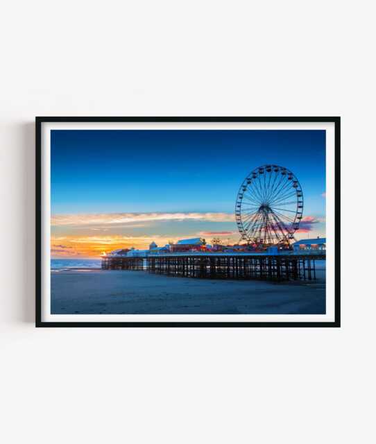 Blackpool Pier Photography Print, UK Seaside Wall Art Poster, Coastal Travel Decor - image 1