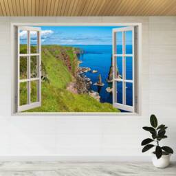 Scenic Cliffs Nature Scotland 3D Window View Wall Sticker Poster Decal A548 - thumbnail 1