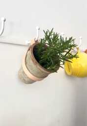 Rustic Terracotta Plant Pot With A Wall Hanging Belt For Farmhouse Style Kitchen - thumbnail 1