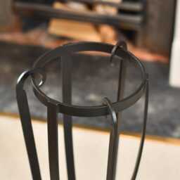 Black Curved Three Piece Fireside Set/Companion Set 66cm, Fireside, Fireplace Tools/Ash Brush Pan Set, Wood Burner, Open Fire - thumbnail 3