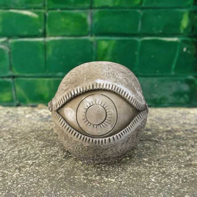Concrete Eye Sphere Statue Stone Abstract Ball Sculpture Surreal Cement Art Decor Outdoor Garden Ornament Unique Handmade Design Gift - image 1