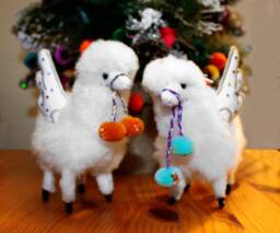 Small Angel Peruvian Stuffed Alpaca Christmas Tree Ornament - Gift Ideas, Handmade Decoration - thumbnail 1
