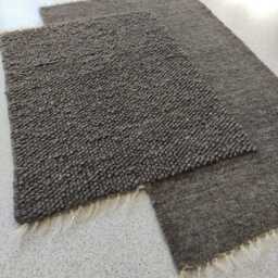 Irregular Hand-Knotted Wool Area Rug, Modern Grey Carpet For Dining Room, Minimalist Designer Accent Unique Etsy Gift Housewarming - thumbnail 2