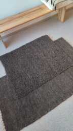 Irregular Hand-Knotted Wool Area Rug, Modern Grey Carpet For Dining Room, Minimalist Designer Accent Unique Etsy Gift Housewarming - thumbnail 1