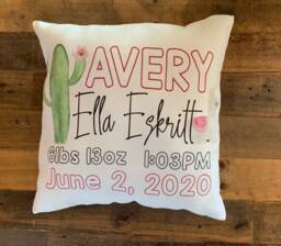 Birth Announcement, Stats, Stat Pillow, Baby Shower Gift, Nursery Decor, Parents New - thumbnail 1
