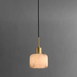 Alabaster Pendant Light - Solid Brass Hanging - thumbnail 4