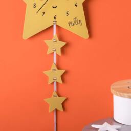 Children's Sleepy Star Matt Bedroom Clock With Name - thumbnail 3