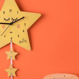 Children's Sleepy Star Matt Bedroom Clock With Name - thumbnail 2