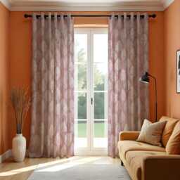 Pink Tree Curtains, Dusty Rose Woodland Silhouette Drapes, Custom Window Panels For Living Room Or Bedroom Nature Decor