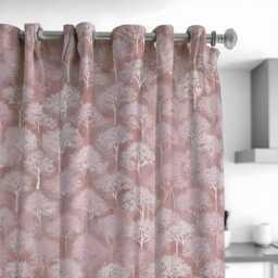 Pink Tree Curtains, Dusty Rose Woodland Silhouette Drapes, Custom Window Panels For Living Room Or Bedroom Nature Decor - thumbnail 3