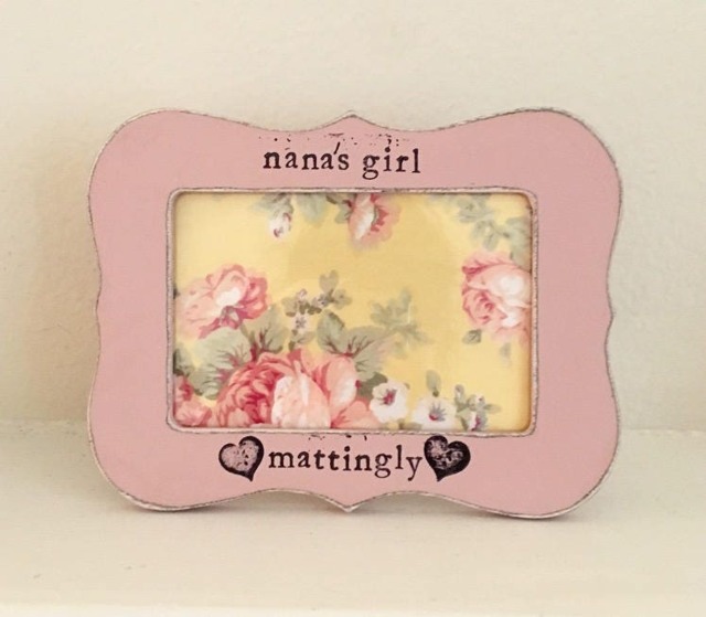 Personalized Nana Picture Frame Hand Stamped, Distressed Finish - Fits 4x6 Photo - image 1