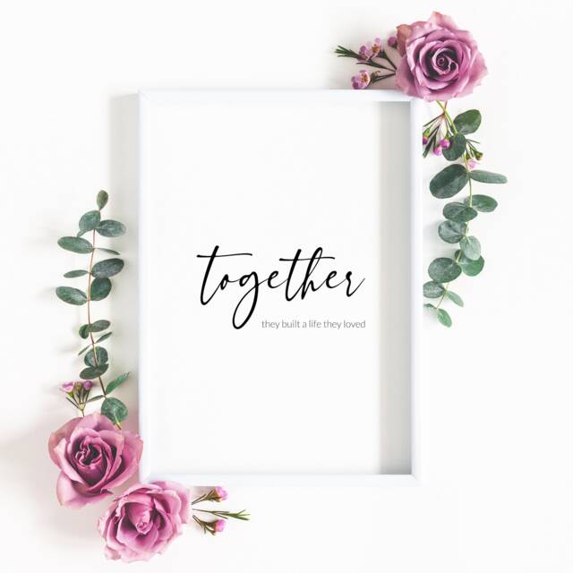 Together They Built A Life Loved - Quote Print Bedroom Wall Art Romantic Decor Typography Poster Unframed - image 1
