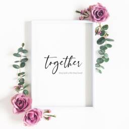Together They Built A Life Loved - Quote Print Bedroom Wall Art Romantic Decor Typography Poster Unframed - thumbnail 1