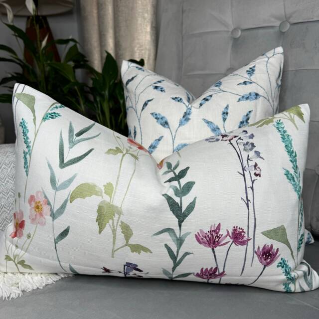 "Floral Cushion Cover, Pillow Sham, Size 12"" X 20" - image 1