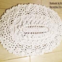 Crochet Textured Oval Rug 3D Baby Room Mat - thumbnail 2