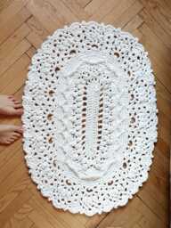 Crochet Textured Oval Rug 3D Baby Room Mat - thumbnail 1