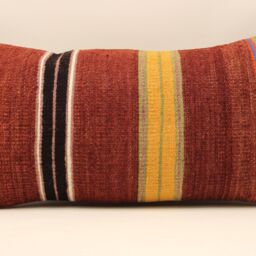 Bohemian Cushion Wool Pillow, Sofa Pillow Bed Aztec Very Rare Kilim 12x24 Emroidered Throw 4Oaf-233 - thumbnail 2
