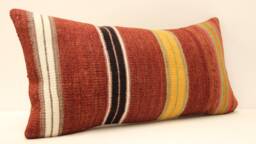Bohemian Cushion Wool Pillow, Sofa Pillow Bed Aztec Very Rare Kilim 12x24 Emroidered Throw 4Oaf-233 - thumbnail 1