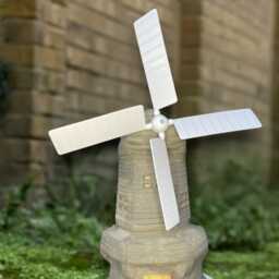Large Bronze Windmill Statue Concrete Garden Decoration Rustic Farmhouse Yard Art Outdoor Sculpture Farm & Home Ornament - thumbnail 1