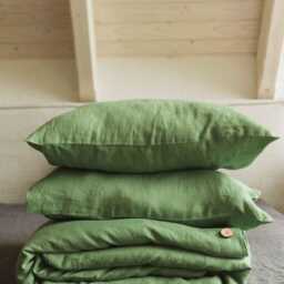 Mocha Gingham Linen Bedding. Bohemian Duvet Cover Full - thumbnail 2