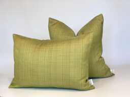 Handmade Shimmer Green Cushion Cover, Reclaimed Fabric - thumbnail 1