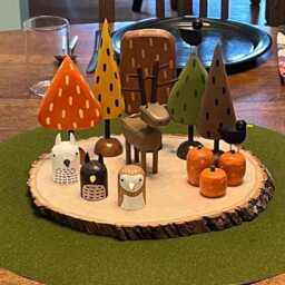 Owl Figure - Snowy Barn -Wood Folk Art Sculpture Tiny Christmas Putz Forest Build A Woodland Scene - thumbnail 3
