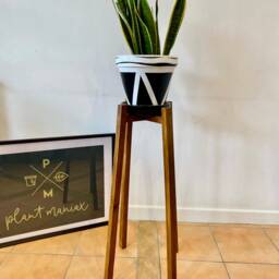 Handmade Diagonal Plant Pot Stand, Pine Wood, Various Colors - thumbnail 3