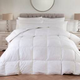 White Goose Feather Down Mattress Topper, Hotel Quality Cotton Casing - thumbnail 3