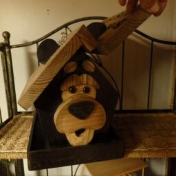 Whimsical Rustic Bear Bird Feeder Small - thumbnail 2