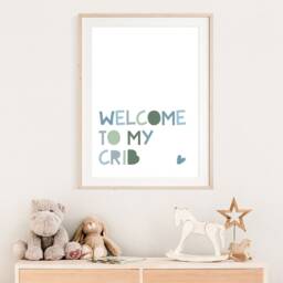 Welcome To My Crib Print, Boys Nursery Pastel Blue Wall Art, Baby Boy Gift, Newborn, Home Decor, Bedroom, Art - thumbnail 2