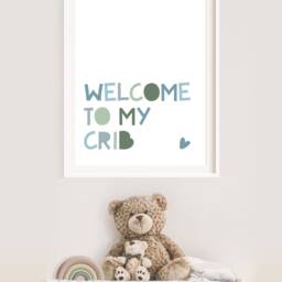 Welcome To My Crib Print, Boys Nursery Pastel Blue Wall Art, Baby Boy Gift, Newborn, Home Decor, Bedroom, Art - thumbnail 3