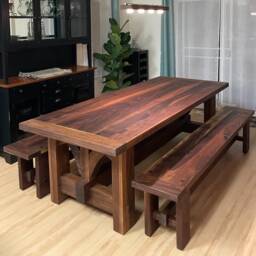Rustic Farmhouse Dining Table - thumbnail 3