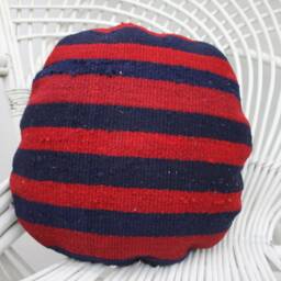 Throw Pillow Covers, Kilim Antique Pillows, 16x16 Pink Round Case, Southwest 156 - thumbnail 3