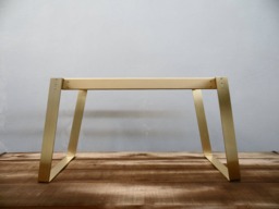 Handcrafted Brass Dining Table Base - Angled Modern Solid Frame 28'' Height X 24'' Width 52'' Length
