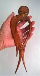 Linden Wood Carving Swallow Handmade Wall Art - 9.8 In - thumbnail 2