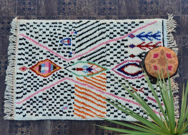 Moroccan Abstract Rug Moroccan Colorfull Rug Beni Ourain Rug, New Style Carpet , Abstrackt Azilal Area Rugs - image 1