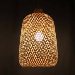 Rustic Bamboo Pendant Light Creative Woven Chandelier - 35x55cm - thumbnail 3