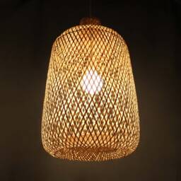 Rustic Bamboo Pendant Light Creative Woven Chandelier - 35x55cm - thumbnail 2