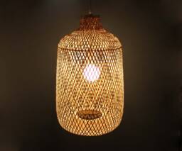 Rustic Bamboo Pendant Light Creative Woven Chandelier - 35x55cm - thumbnail 1