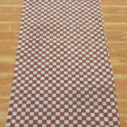 Handmade Block Printed Cotton Rug Black & Beige Geometric Design - thumbnail 4