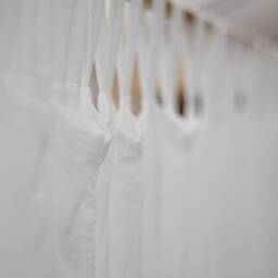 Full Length, Tab Top, White Sheer 100% Cotton Muslin Curtain Panel - thumbnail 3