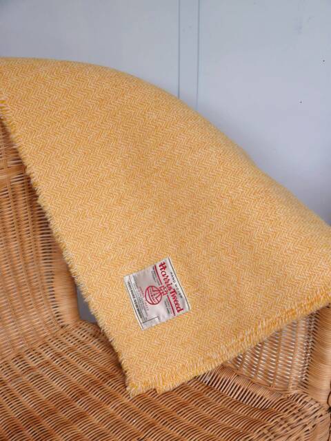Harris Tweed Blanket, Yellow , Large Blanket - image 1
