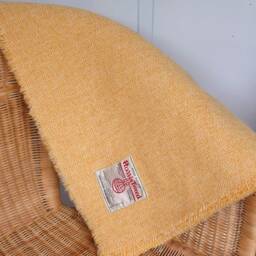 Harris Tweed Blanket, Yellow , Large Blanket - thumbnail 3