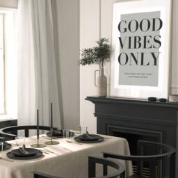 Good Vibes Only, Positive Affirmation Home, Kitchen, Bathroom Decor, Modern Typography, Bedroom Print, Poster, Sage Green A1 - thumbnail 2
