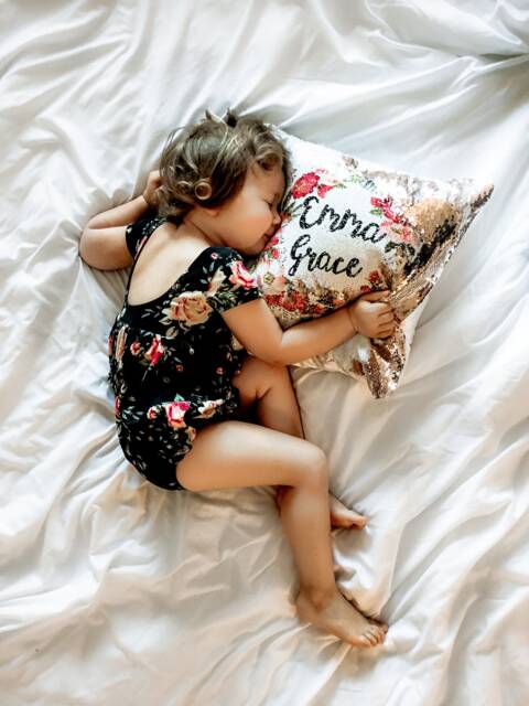 Custom Sequin Valentine's Pillow Personalized Toddler Gift - image 1