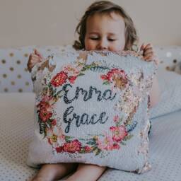 Custom Sequin Valentine's Pillow Personalized Toddler Gift - thumbnail 3