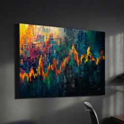 Stock Market Chat Painting Wall Street Trading Finance Inspirational Framed Canvas Art Poster Print Home Office Room Decor Trader Gift - thumbnail 1