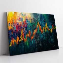 Stock Market Chat Painting Wall Street Trading Finance Inspirational Framed Canvas Art Poster Print Home Office Room Decor Trader Gift - thumbnail 3