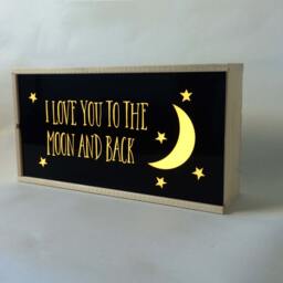 Nursery Light Box Moon & Back Quote, Decorative Led Lamp - thumbnail 2