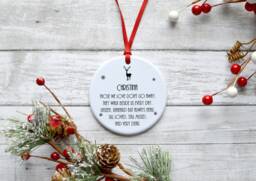 Personalised Those We Love Don't Go Away Christmas Ceramic/Porcelain Hanging Decoration Keepsake - in Loving Memory Art Deco